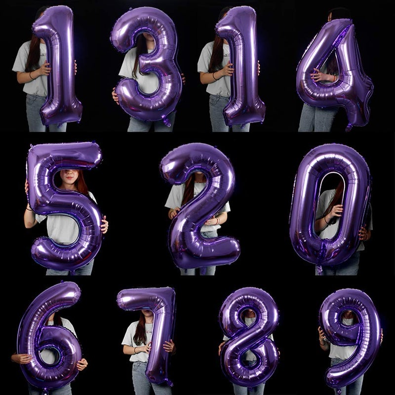 MoMo Balloon 40 Inch Jumbo Purple Number 9 Balloon Giant Balloons Prom Balloons Helium Foil Mylar Huge Number Balloons for Birthday Party Decorations/Wedding/Anniversary - Image 4